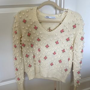 Zara sweater with flowers